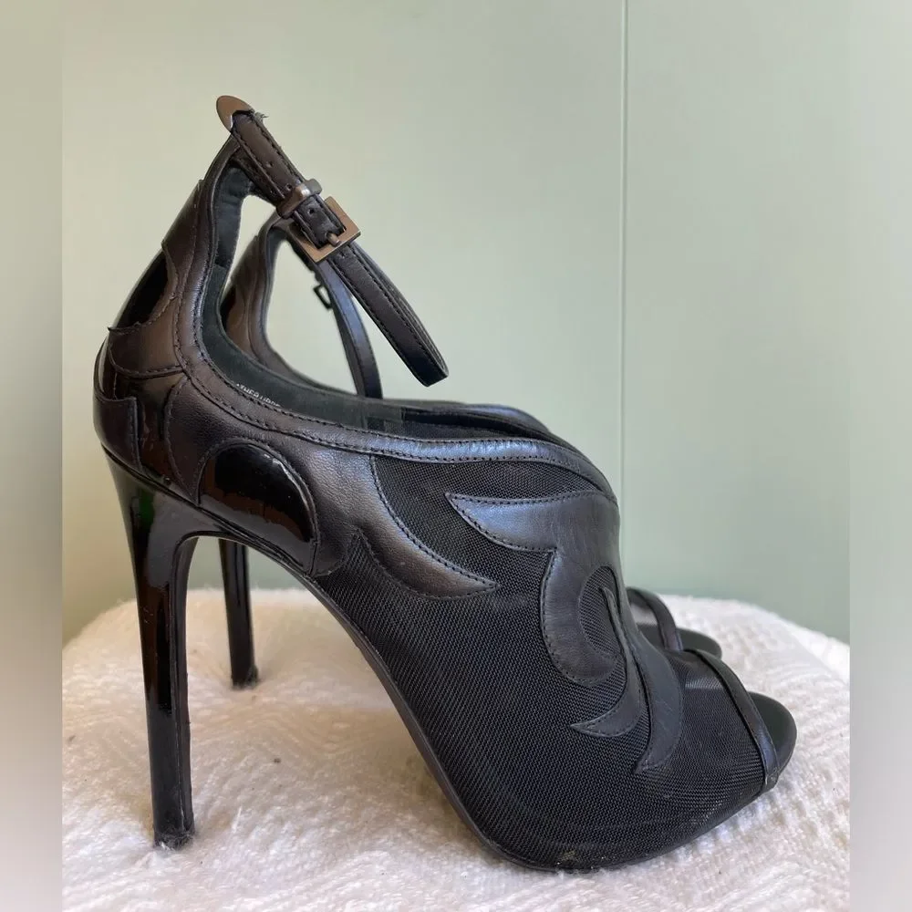 B Brian Atwood Black Booties Sz 7.5 - Picture 10 of 12